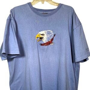 Shenandoah National Park Eagle Embroidered T Shirt XL Blue USA